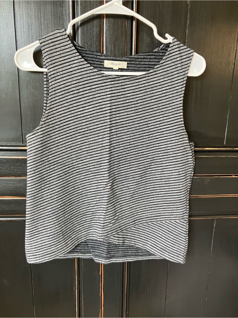Madewell Black & White Striped Sleeveless Tank